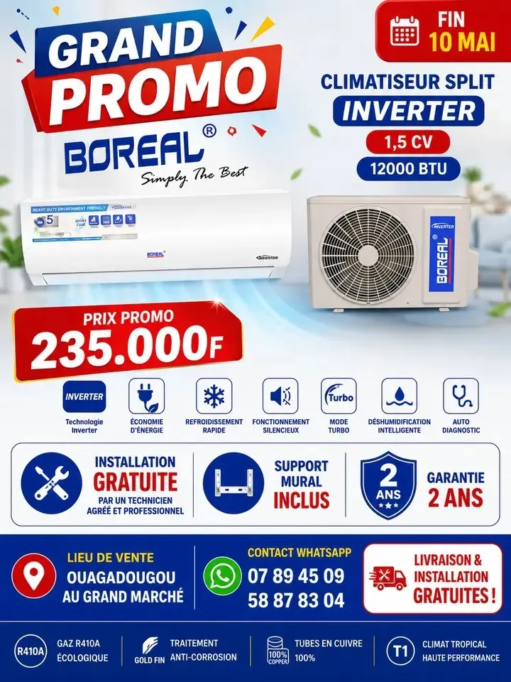 ❄️🔥 GRAND PROMO : CLIMATISEURS BORÉAL INVERTER 🔥❄️