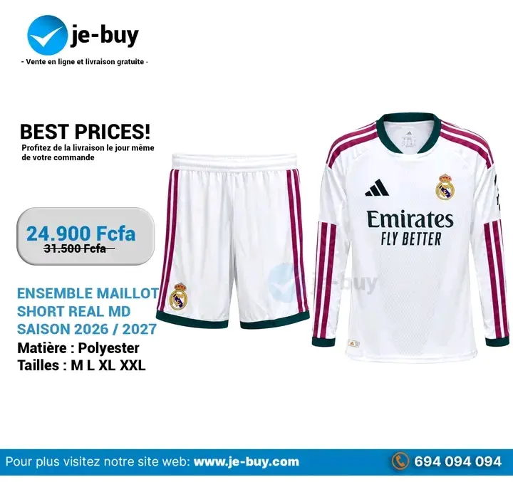 ENSEMBLES MAILLOTS CLUBS SAISON 2026/2027