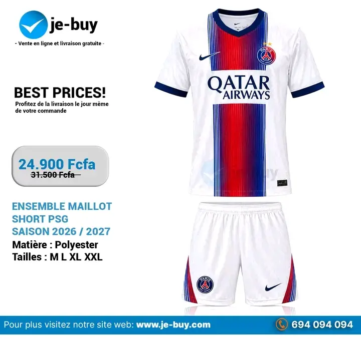 ENSEMBLES MAILLOTS CLUBS SAISON 2026/2027