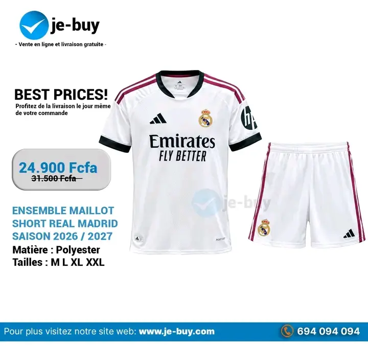 ENSEMBLES MAILLOTS CLUBS SAISON 2026/2027