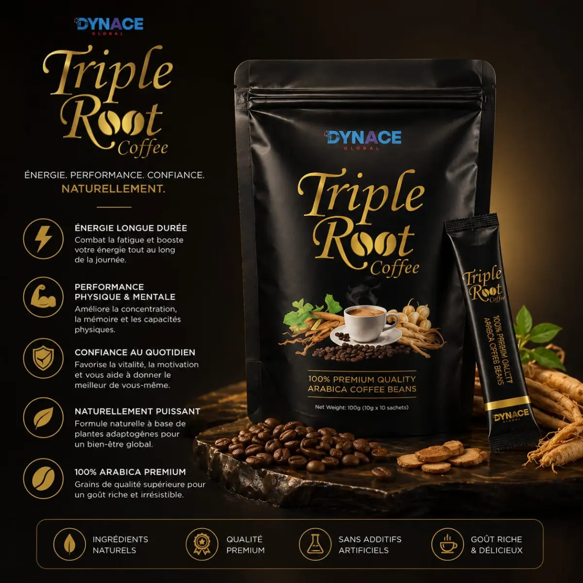 CAFÉ TRIPLE ROOT DE DYNACE GLOBAL